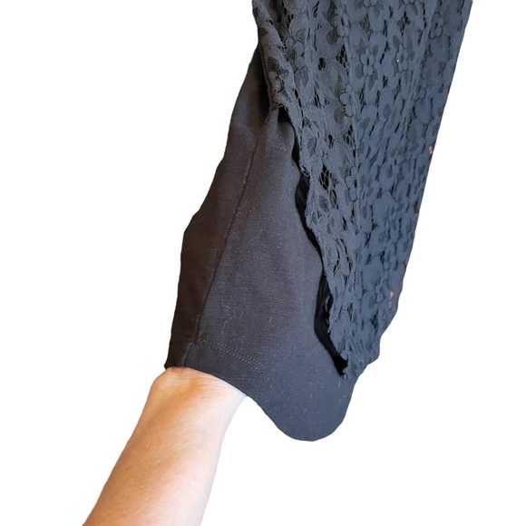 Tribal Black Sleeveless Tank Dress with Lace Overlay-Front only-Size Medium - Picture 5 of 12